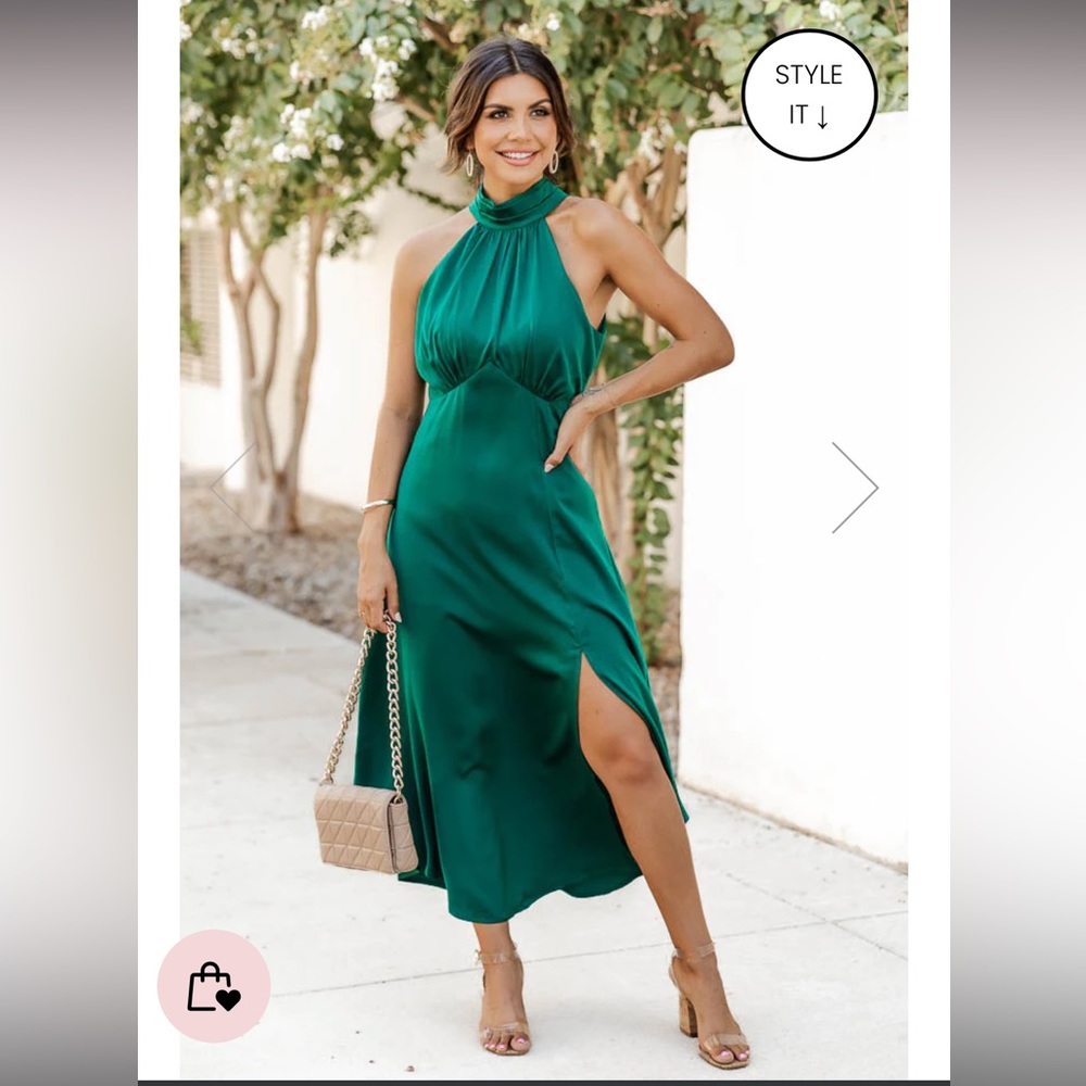 Pink Lily Emerald Green Dress